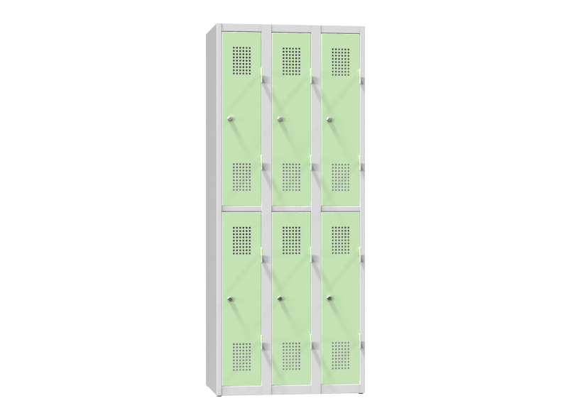 Kovová šatní skříň 6-box na soklu